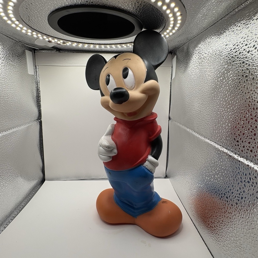 Mickey Mouse Vintage 1970s Rubber Bank Walt Disney 12in Illco Toy w/ Plug